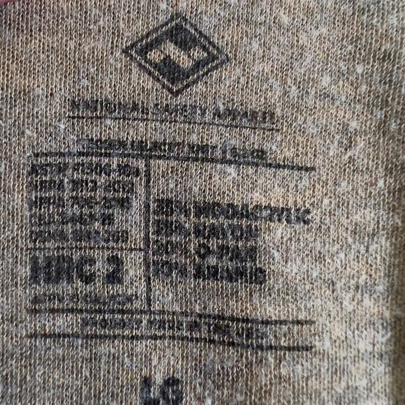 National Safety Apparel Flame Resist T-Shirt Men L Brown Electric HRC2 Made USA - Picture 2 of 9